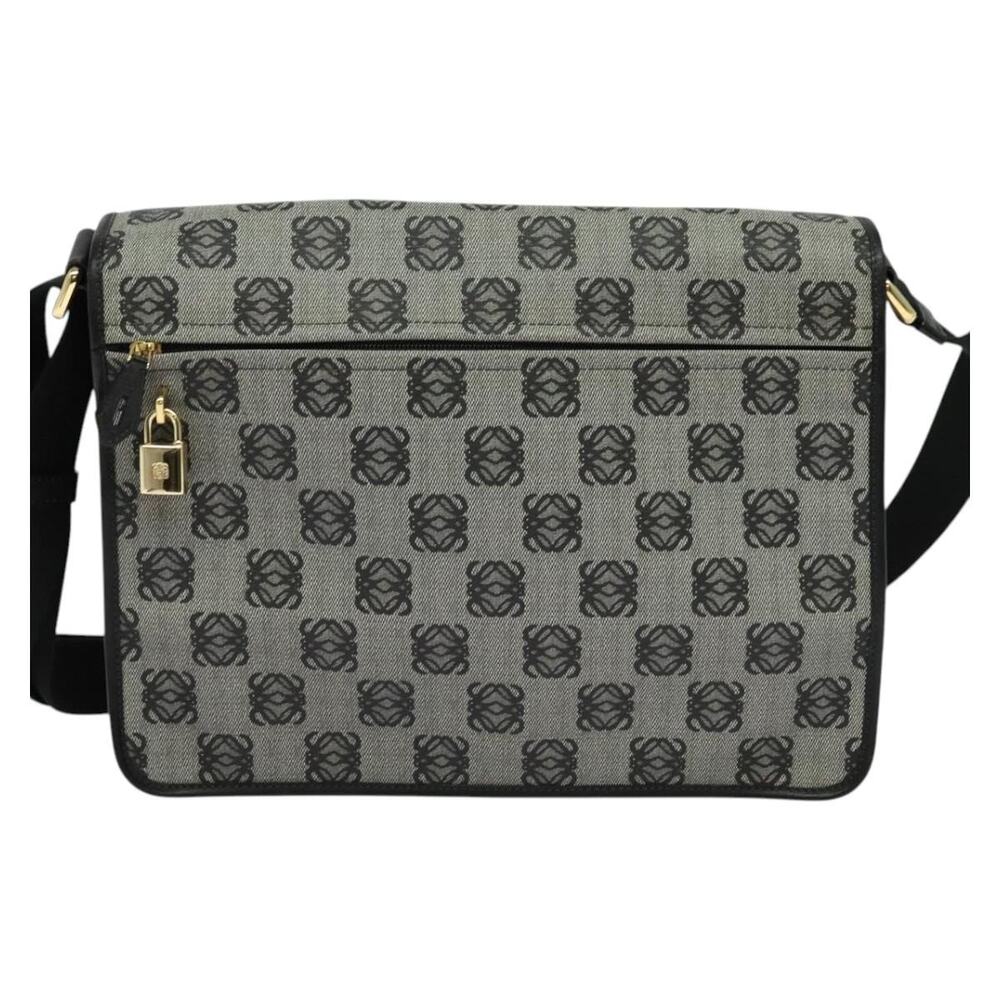 Loewe Vinyl Anagram Shoulder Bag Gray